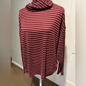 Burgundy stripe dolman top